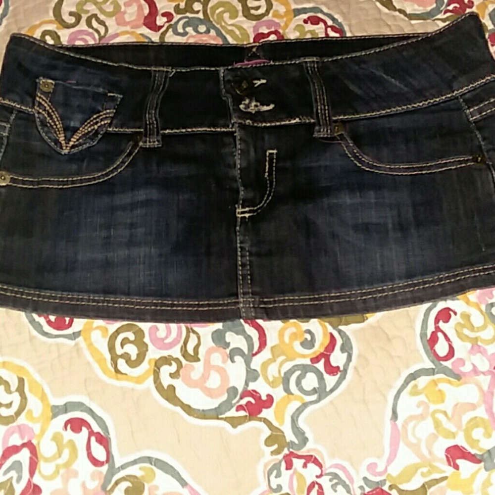 BERSHKA DENIM MINI SKIRT